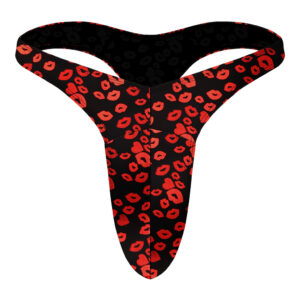 Red Kiss Print Men's Thong